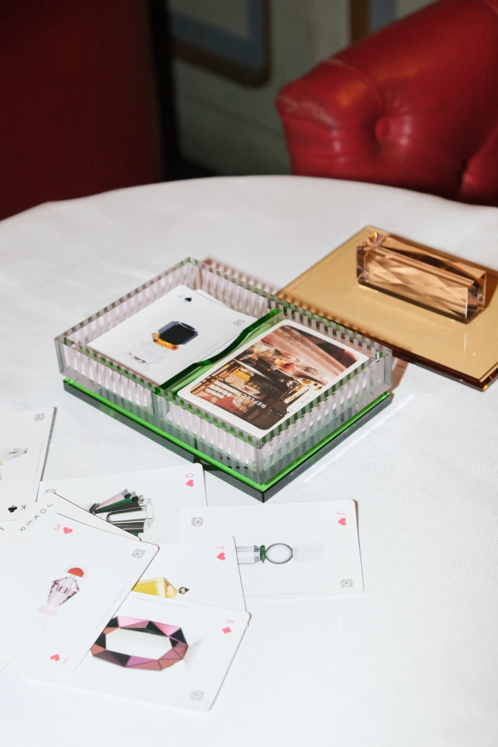Favoured Crystal Card Box with 2 Decks of Cards